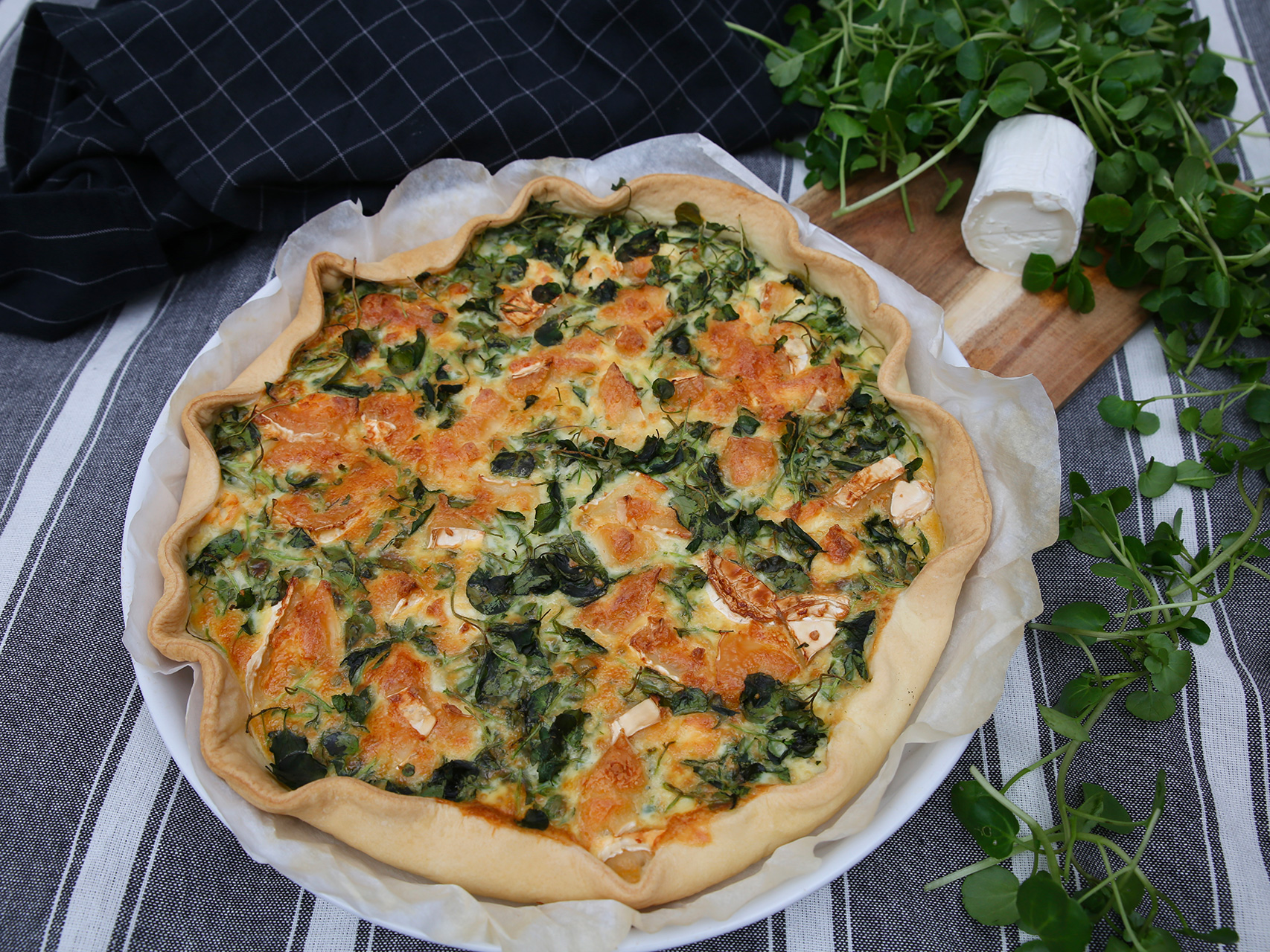 Tarte au cresson et fromage de chèvre